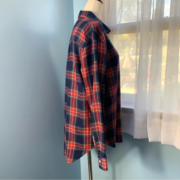Old Navy Blue Tartan Plaid Classic Flannel Button Down - Picture 6 of 8